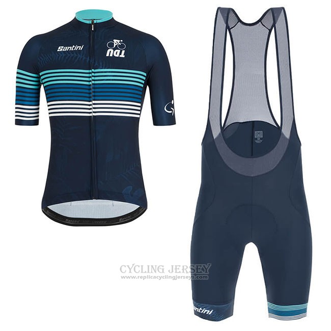2019 Cycling Jersey Tour Down Under Bluee Short Sleeve and Bib Short